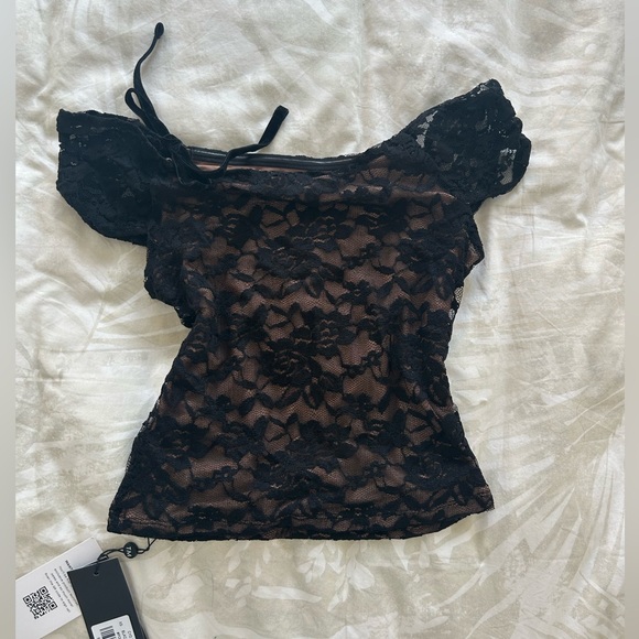 Tiger Mist Black Lace Top US XS - Picture 2 of 3